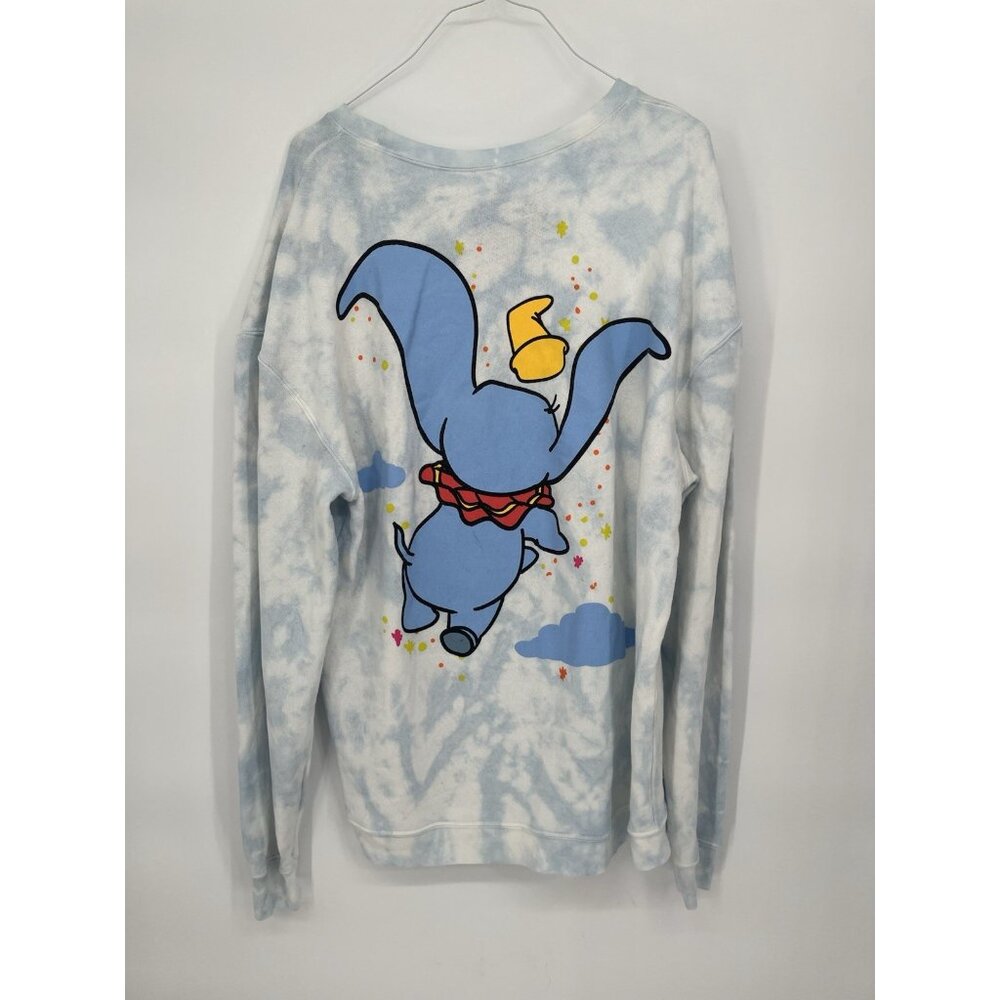 Disney Parks Dumbo Tie Dye Front Back Graphic Sweatshirt Adult Unisex L Blue - Picture 4 of 5